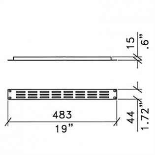 19-Inch 1U Rack Panel Vent Grille Blac 