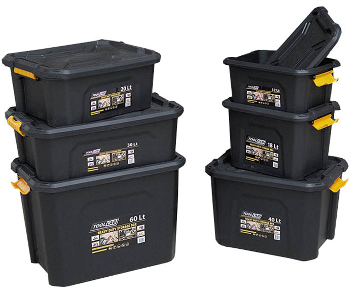 Heavy Duty Polypropylene Storage Box with Clip on Lid Choice of