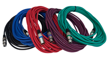 5 x XLR Mic - Audio Cables 10 Metre  5 Tangle Resistant Coloured Cable Pack